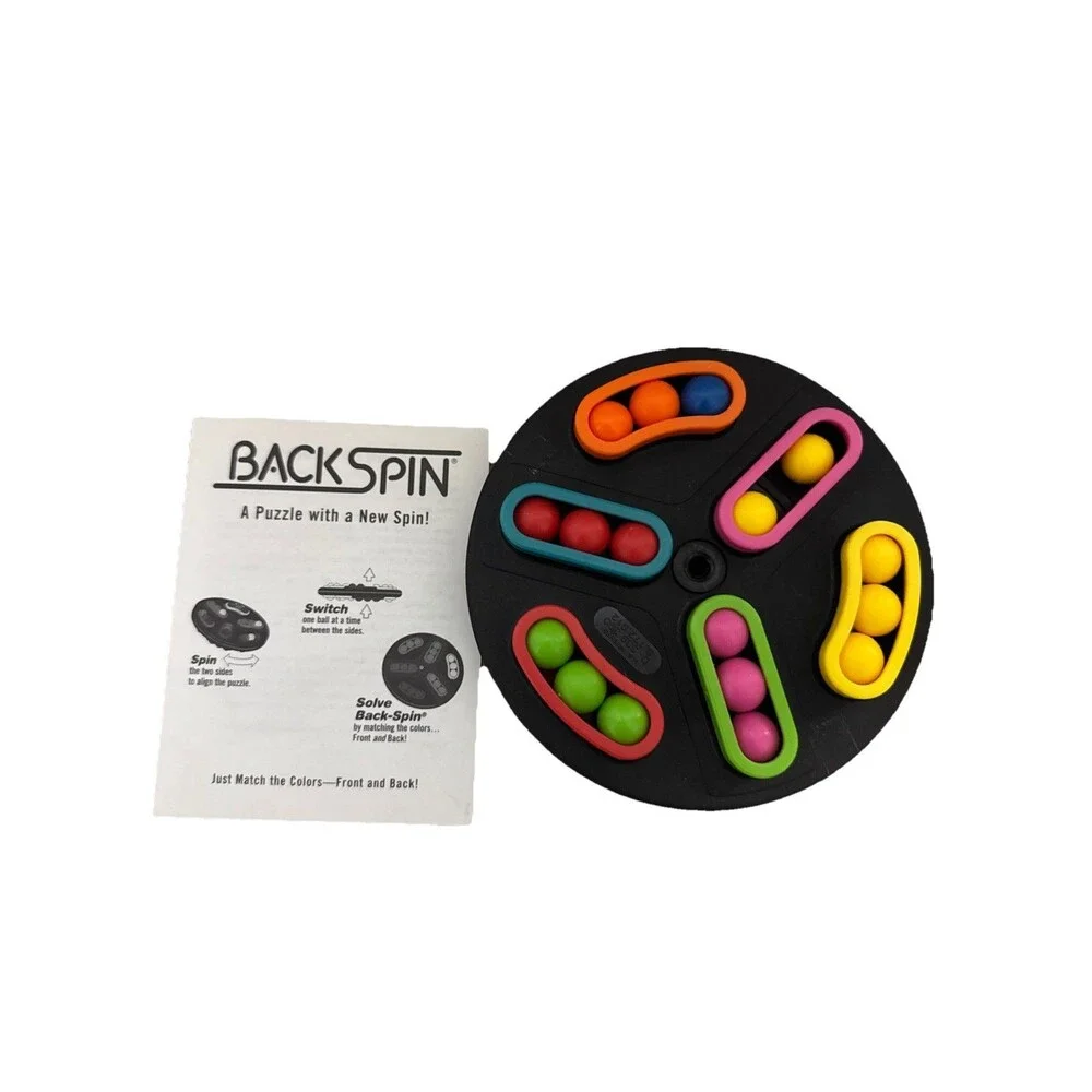 Vintage Back Spin Hand Held Game Match Marble Colors Puzzle Brain Binary Arts